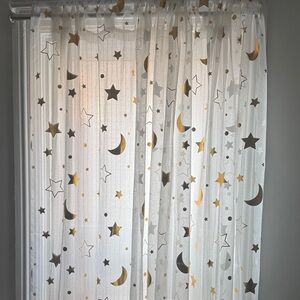 Star and Moon Sheer Curtains